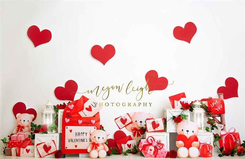 Kate Toile de fond des lettres d'amour de la Saint-Valentin conçue par Megan Leigh - Kate Backdrop FR