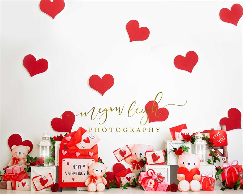 Kate Toile de fond des lettres d'amour de la Saint-Valentin conçue par Megan Leigh - Kate Backdrop FR