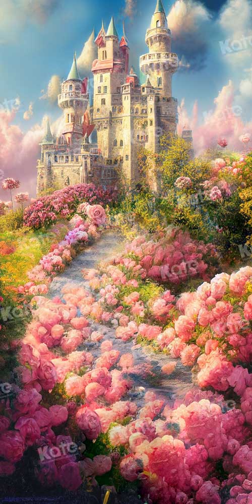Kate Château Jardin Printemps Toile de fond conçue par Chain Photographie - Kate Backdrop FR