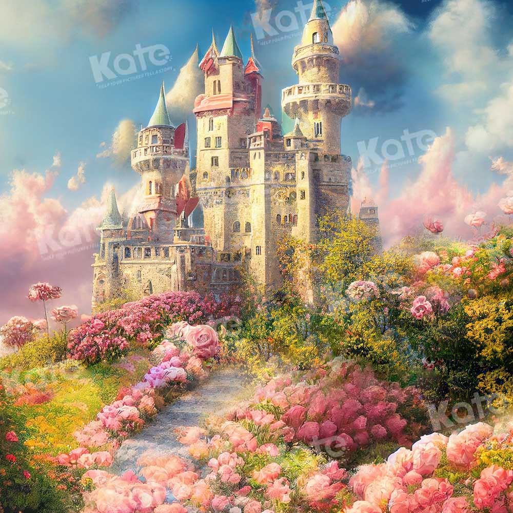 Kate Château Jardin Printemps Toile de fond conçue par Chain Photographie - Kate Backdrop FR