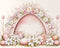Kate Arche Pâques Rose Oeufs Aquarelle Toile de fond conçue par Patty Robert - Kate Backdrop FR