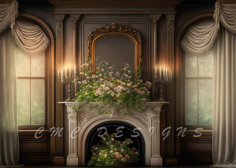 Kate Mur Fenêtre chaleureuse Manoir Victorien Toile de fond conçu par Candice Compton