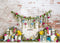 Kate Mur de briques Fleurs Printemps Porte Toile de fond conçue par Megan Leigh - Kate Backdrop FR