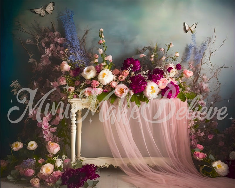 Kate Toile de fond de rideau de fleurs d'intérieur de beaux-arts Conçu par Mini MakeBelieve - Kate Backdrop FR