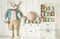 Kate Cuisine Lapin Pâques Blanc Oeufs Toile de fond conçue par Mandy Ringe - Kate Backdrop FR