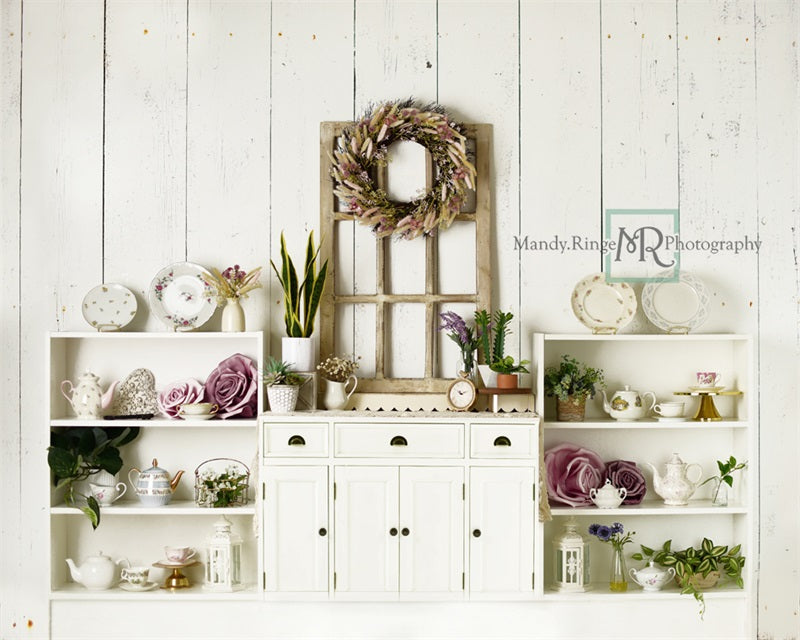 Kate Salle à manger Thé Printemps Vintage Toile de fond conçue par Mandy Ringe - Kate Backdrop FR