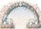 Kate Arc de fleurs Oeufs Pâques Rose Toile de fond Conçu par Patty Robert - Kate Backdrop FR