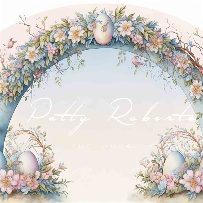 Kate Arc de fleurs Oeufs Pâques Rose Toile de fond Conçu par Patty Robert