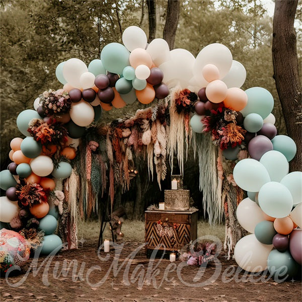 Kate Beaux-Arts Bohème Pastel Ballons Toile de fond conçue par Mini MakeBelieve - Kate Backdrop FR
