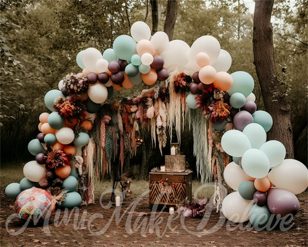 Kate Beaux-Arts Bohème Pastel Ballons Toile de fond conçue par Mini MakeBelieve - Kate Backdrop FR