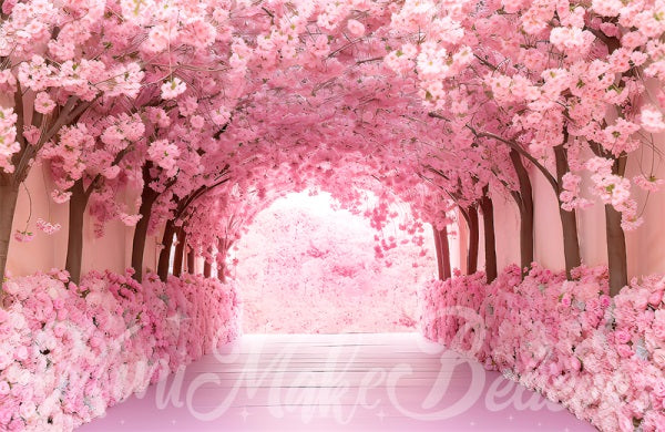 Kate Fleur de cerisier Tunnel Rose Anniversaire Toile de fond conçue par Mini MakeBelieve - Kate Backdrop FR