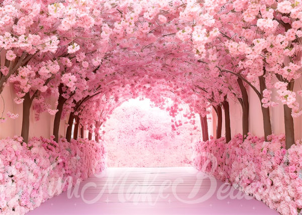 Kate Fleur de cerisier Tunnel Rose Anniversaire Toile de fond conçue par Mini MakeBelieve - Kate Backdrop FR