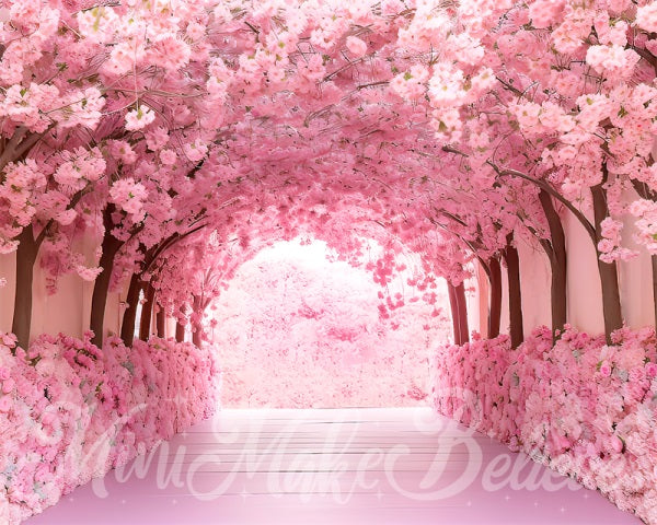 Kate Fleur de cerisier Tunnel Rose Anniversaire Toile de fond conçue par Mini MakeBelieve