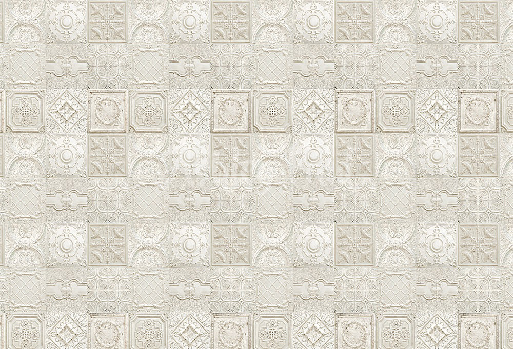 Kate Mur de carreaux Crème Toile de fond conçu par Ashley Paul - Kate Backdrop FR