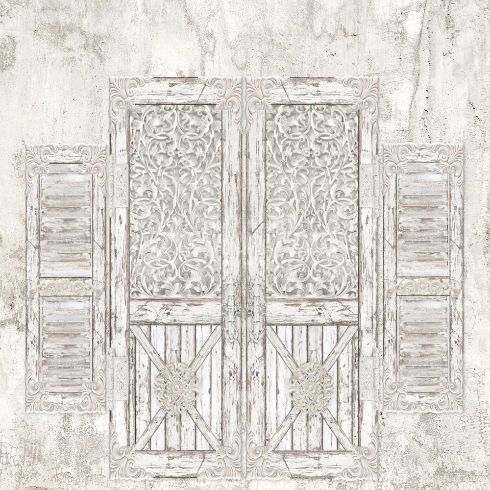 Kate Minable Chic Portes vieillies Ferme Toile de fond conçu par Ashley Paul - Kate Backdrop FR