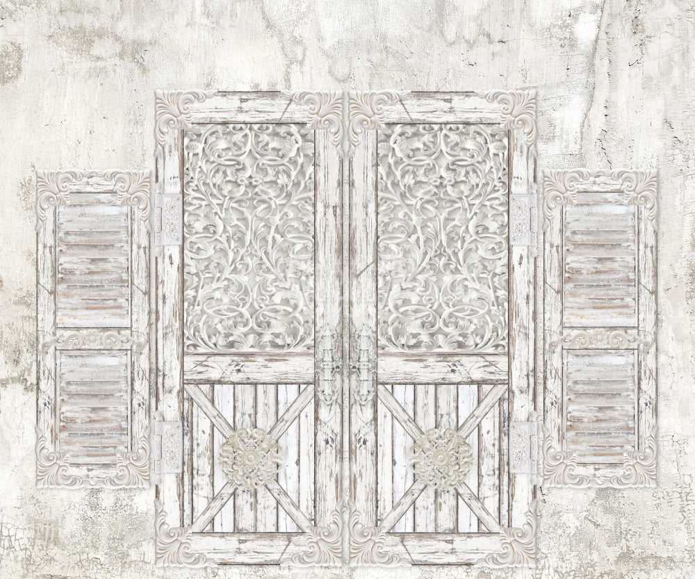 Kate Minable Chic Portes vieillies Ferme Toile de fond conçu par Ashley Paul - Kate Backdrop FR