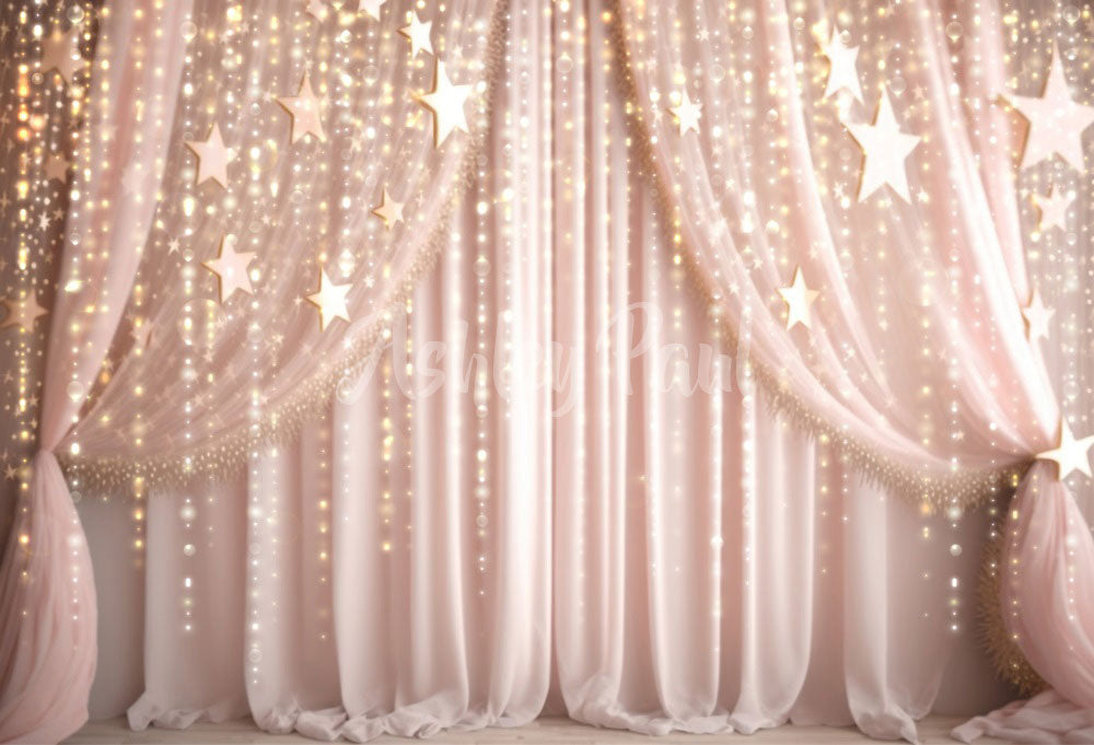 Kate Rose Ballet Rideaux Étoiles Toile de fond conçu par Ashley Paul - Kate Backdrop FR