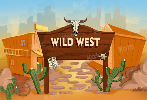 Kate Ouest sauvage Cow-boy Cactus Toile de fond conçue par GQ