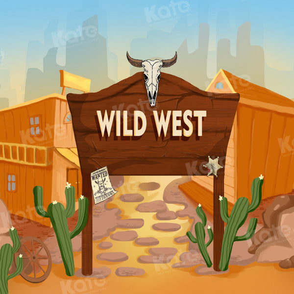 Kate Ouest sauvage Cow-boy Cactus Toile de fond conçue par GQ