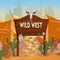 Kate Ouest sauvage Cow-boy Cactus Toile de fond conçue par GQ - Kate Backdrop FR