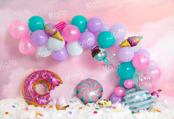 Kate Donut Ballons Anniversaire Toile de fond conçu par Emetselch - Kate Backdrop FR