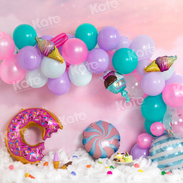 Kate Donut Ballons Anniversaire Toile de fond conçu par Emetselch - Kate Backdrop FR