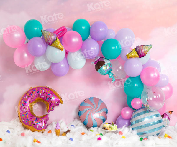 Kate Donut Ballons Anniversaire Toile de fond conçu par Emetselch - Kate Backdrop FR