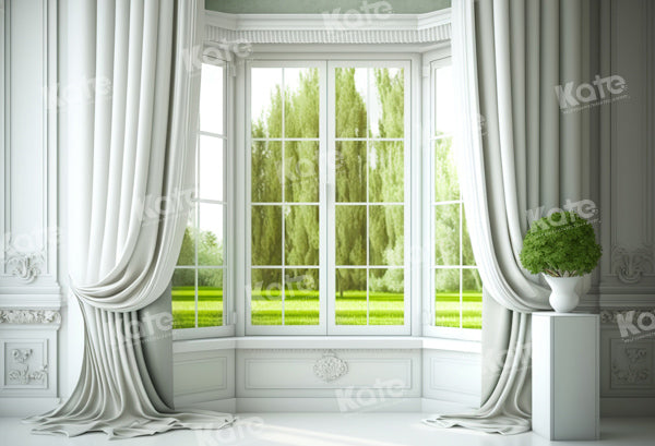 Kate Fenêtre Printemps Été Blanc Arbres Toile de fond Conçu par Chain Photographie - Kate Backdrop FR