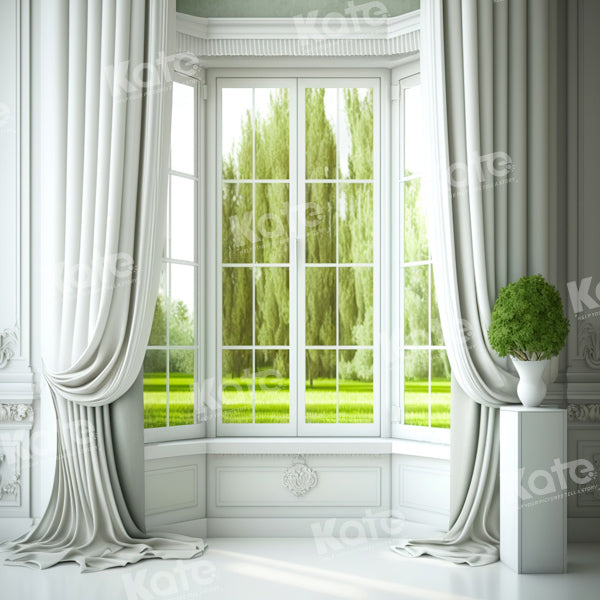 Kate Fenêtre Printemps Été Blanc Arbres Toile de fond Conçu par Chain Photographie - Kate Backdrop FR
