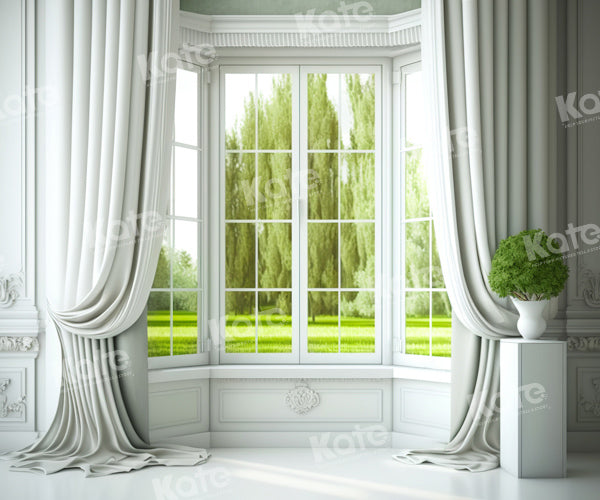 Kate Fenêtre Printemps Été Blanc Arbres Toile de fond Conçu par Chain Photographie - Kate Backdrop FR