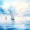 Kate Aquarelle Mer bleue Bateaux Toile de fond conçu par Patty Robert - Kate Backdrop FR