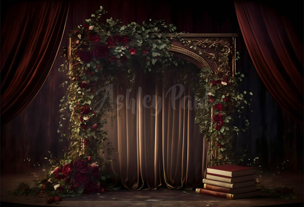 Kate Mur Belles roses Sombre Toile de fond conçu par Ashley Paul