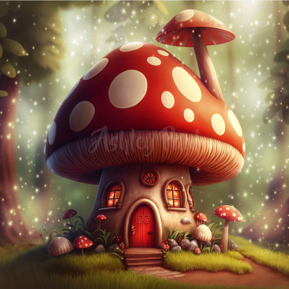 Kate Maison champignon Forêt Toile de fond conçu par Ashley Paul - Kate Backdrop FR