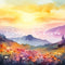 Kate Aquarelle Montagnes majestueuses Toile de fond Conçu par Patty Robert - Kate Backdrop FR