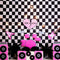 Kate Musique rock Plaid Noir et Blanc Toile de fond conçue par Megan Leigh - Kate Backdrop FR