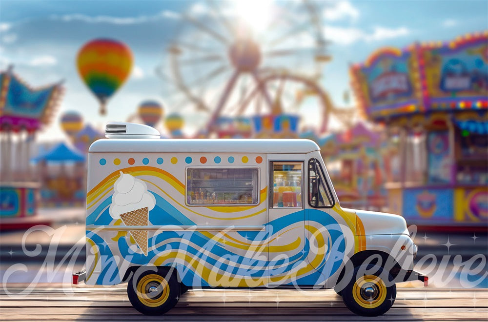 Kate Camion de Crème glacée Parc d'attractions Toile de fond conçue par Mini MakeBelieve - Kate Backdrop FR