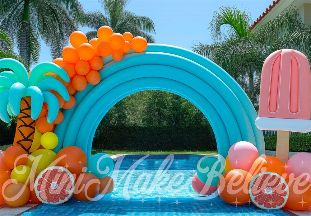 Kate Piscine Arche de ballons Été Toile de fond conçue par Mini MakeBelieve