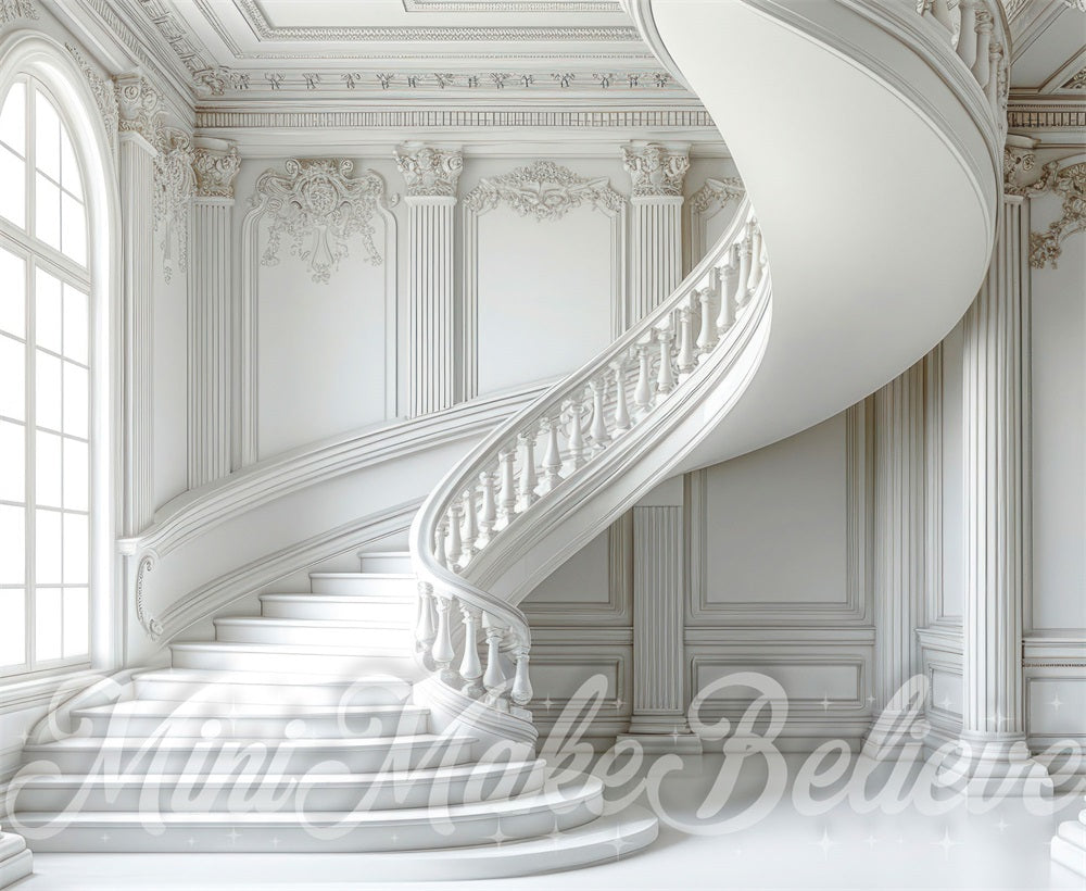 Kate Escaliers Blanc Toile de fond conçue par Mini MakeBelieve