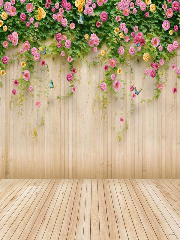 Katebackdrop£ºKate Flower Easter Backdrop wood Floral Background photography