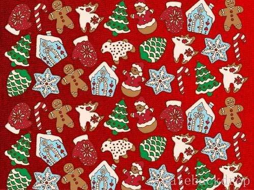 Katebackdrop£ºKate Christmas Gingerbread Cookies Red Background Children Backdrop Designed By Ava Lee