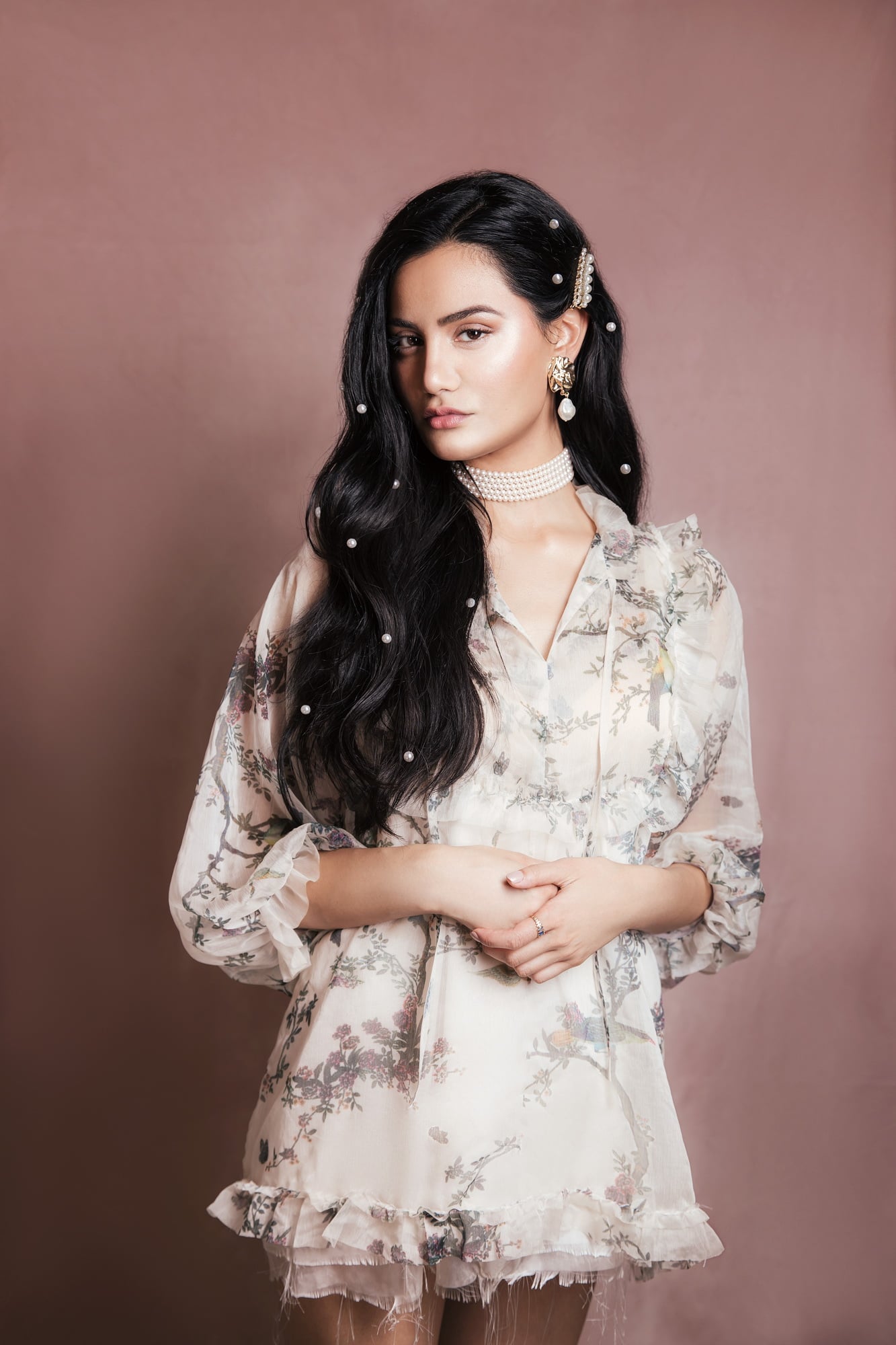 Kate Texture Abstraite Anniversaire Rose Beaux-arts Toile de fond conçu par Veronika Gant - Kate Backdrop FR