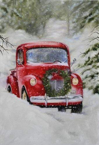 Katebackdrop£ºKate Christmas Snowy Red Car Backdrop for Photography