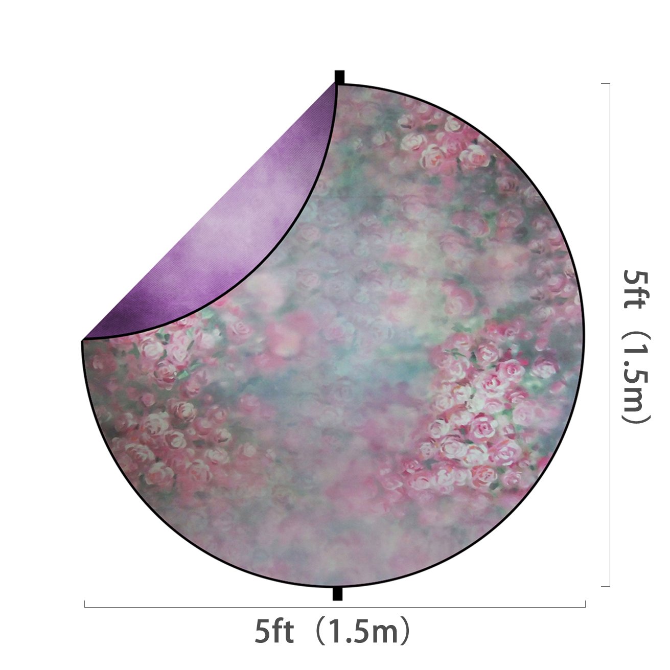 Kate Abstrait violet / fleurs rondes toile de fond pliable mixte pour la photographie de bébé 5X5ft(1.5x1.5m)