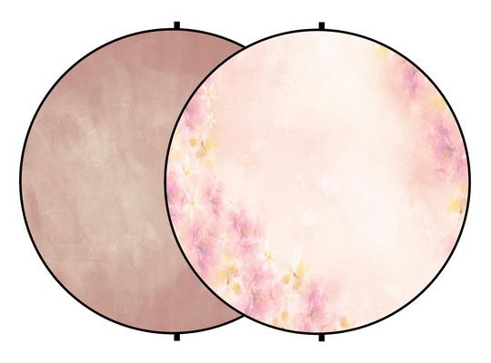 Kate rose abstrait / fleurs roses rondes toile de fond pliable mixte pour la photographie de bébé 5X5ft (1.5x1.5m)
