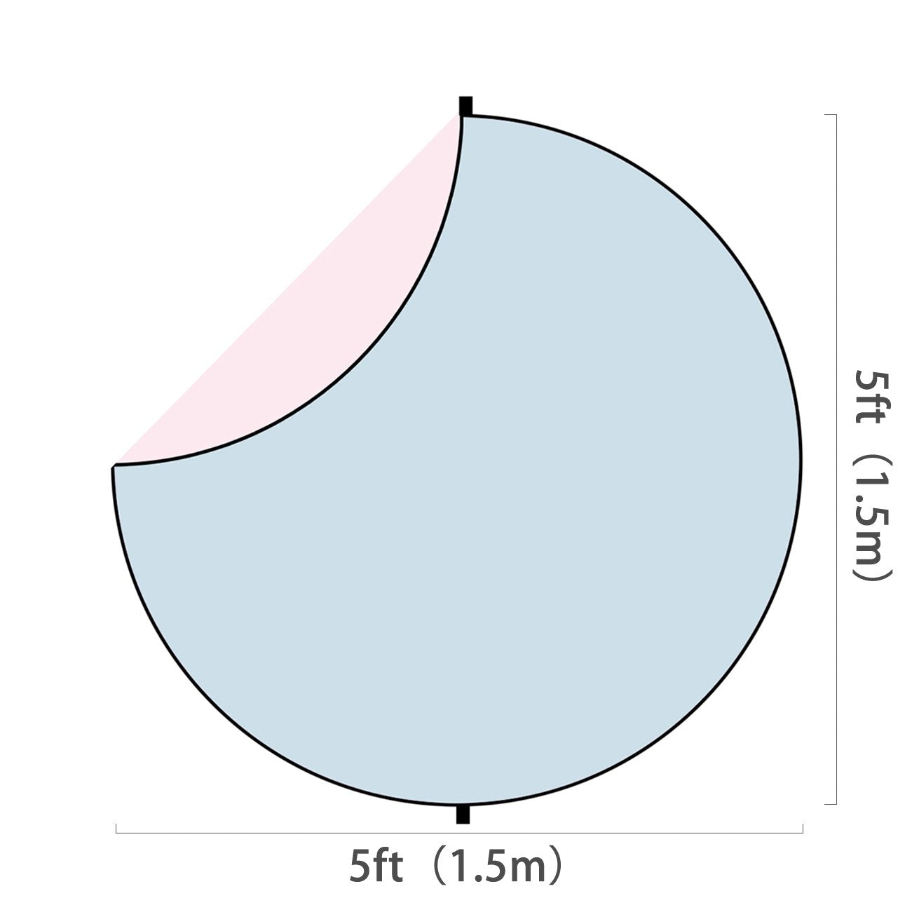 Kate Toile de fond pliable ronde mixte solide rose / bleu pour la photographie de bébé 5X5ft(1.5x1.5m)