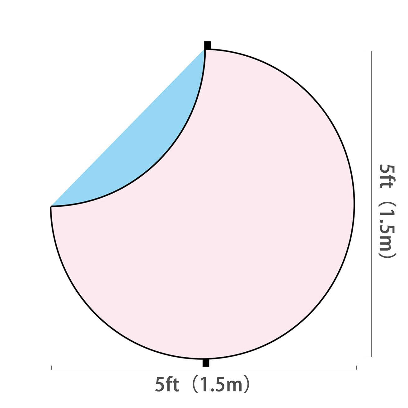 Kate Double-face Rond Rose clair/Bleu Photographie Toile de fond Pliable 5x5pi(1.5x1.5m)