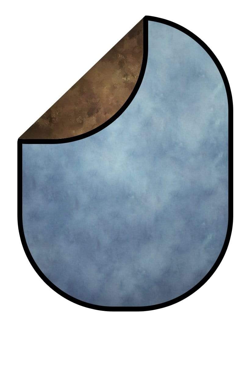 Katebackdrop£ºKate Brown Oil Painting/Blue Texture Collapsible Backdrop Photography 5X6.5ft(1.5x2m)