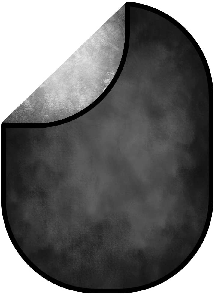 Kate Abstrait Toile de fond pliable gris foncé / gris clair 5X6.5ft (1.5x2m)