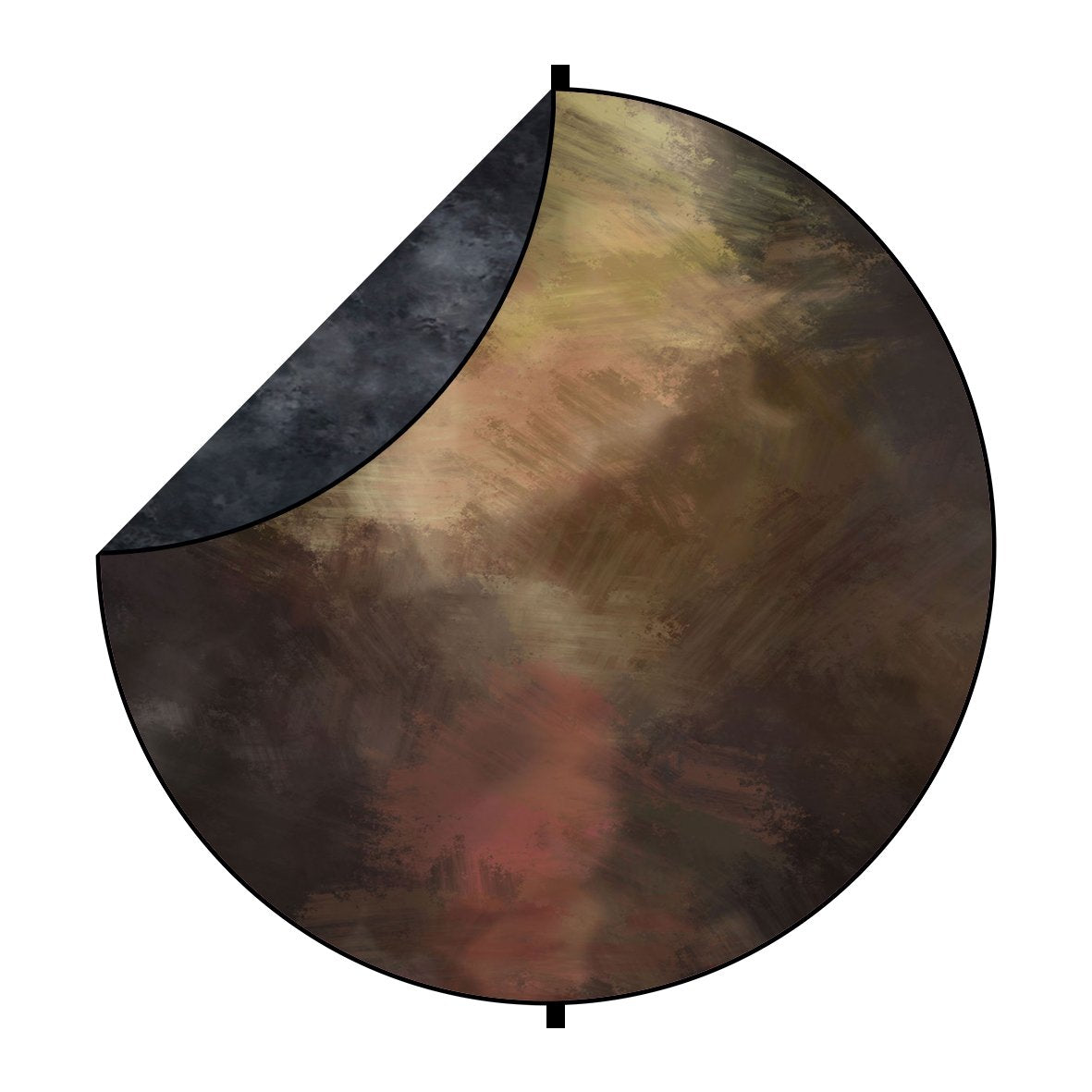Kate Toile de fond pliable ronde mixte de texture abstraite noire / brune pour la photographie 5X5ft(1.5x1.5m)