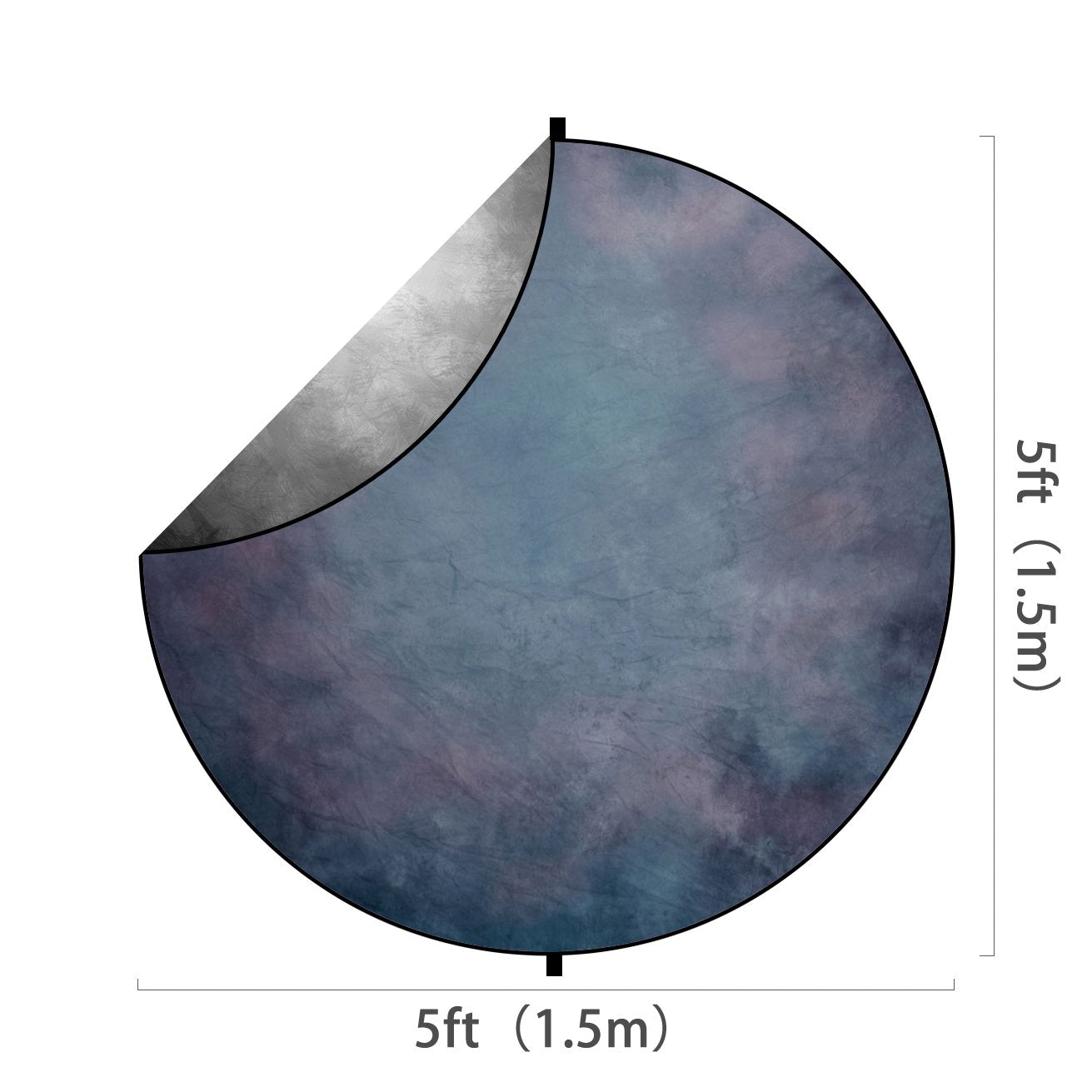 Kate Double-face Rond Abstrait Gris/Violet Bleu Photographie Toile de fond Pliable 5x5pi(1.5x1.5m)